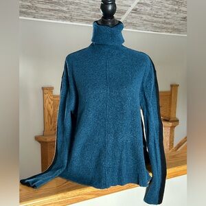 Athleta Teal Turtleneck Wool Sweater